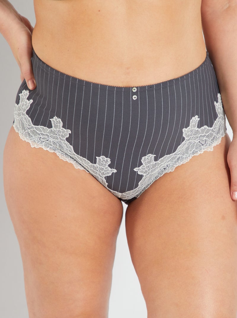 Culotte microfibre gris foncé - Kiabi