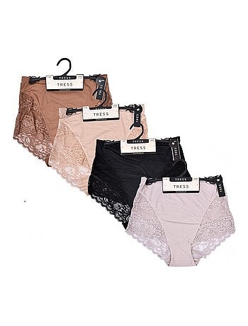 Culotte Microfibre TRESS Dentelle - Pack de 4