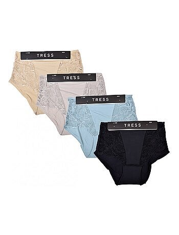 Culotte Microfibre TRESS Dentelle - Pack de 4