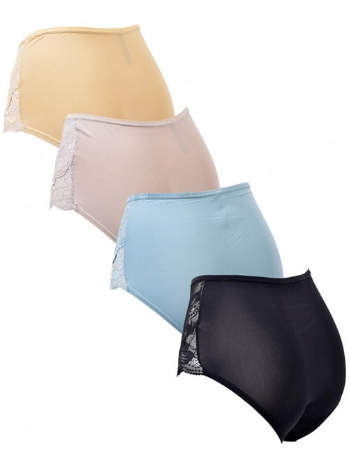 Culotte Microfibre TRESS Dentelle - Pack de 4 - Kiabi