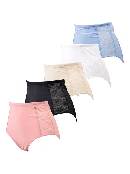 Culotte Microfibre TRESS Dentelle - Pack de 5 - Kiabi
