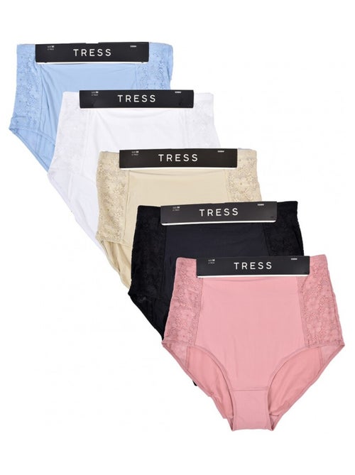 Culotte Microfibre TRESS Dentelle - Pack de 5 - Kiabi