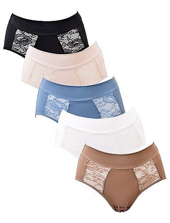 Culotte Microfibre TRESS Dentelle - Pack de 5