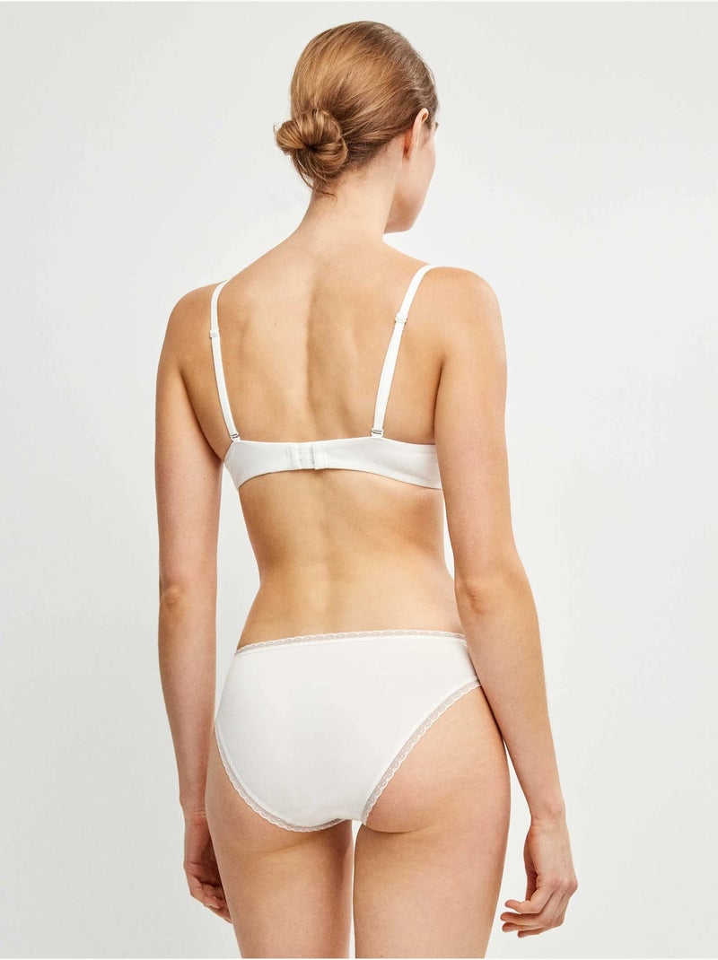 Culotte midi avec galon de plumetis Blanc - Kiabi
