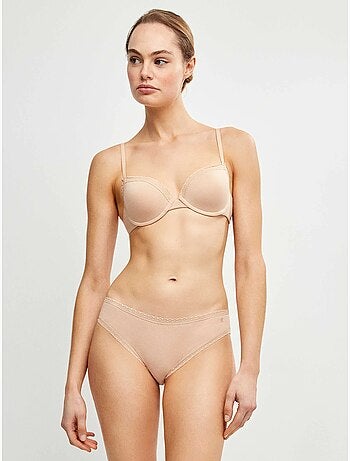 Culotte midi avec galon de plumetis