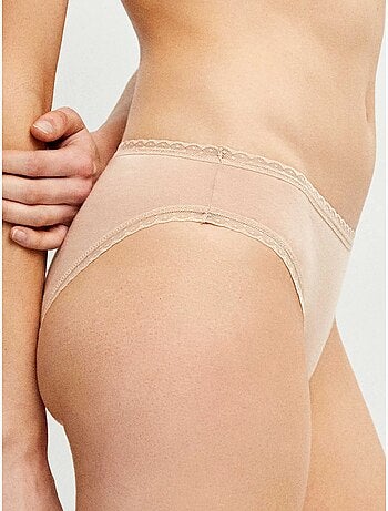 Culotte midi avec galon de plumetis
