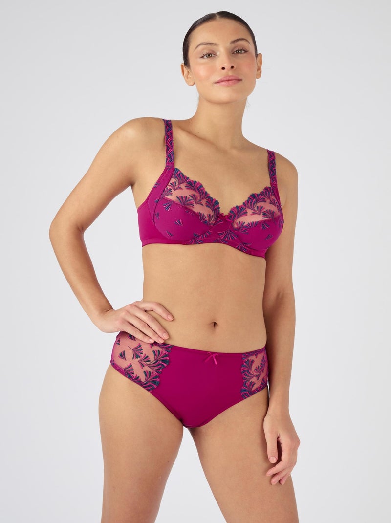 Culotte midi brodée BELLA de Damart - Damart Rose framboise - Kiabi