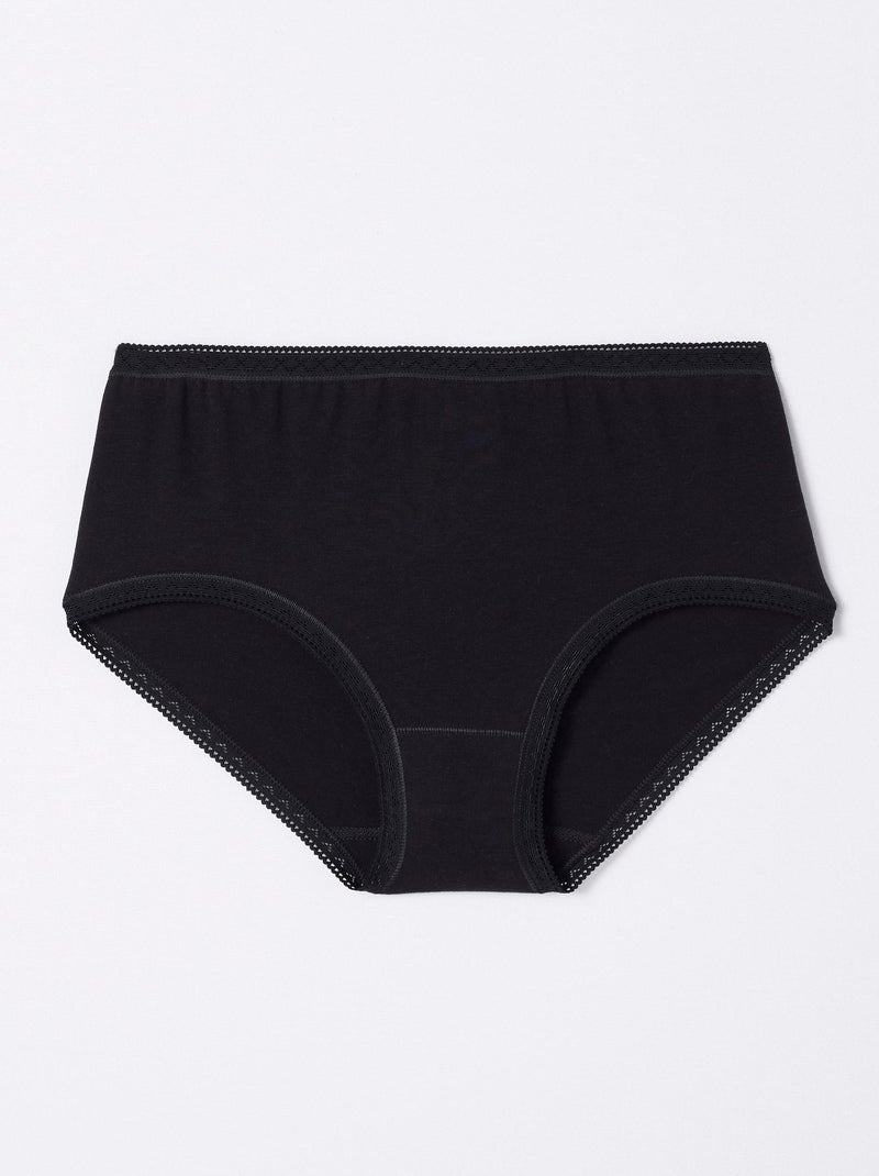 Culotte midi, en coton strech  - Damart Noir - Kiabi