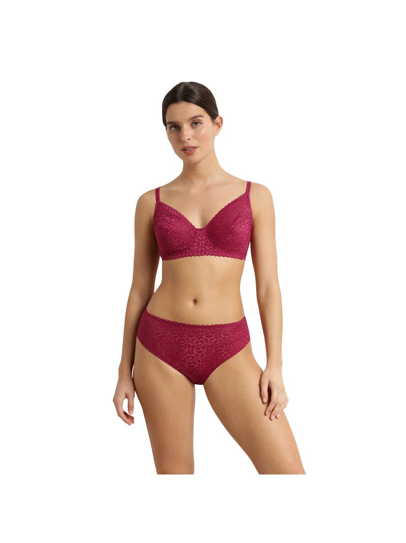 Culotte midi en dentelle florale Daily Dentelle Prune - Kiabi
