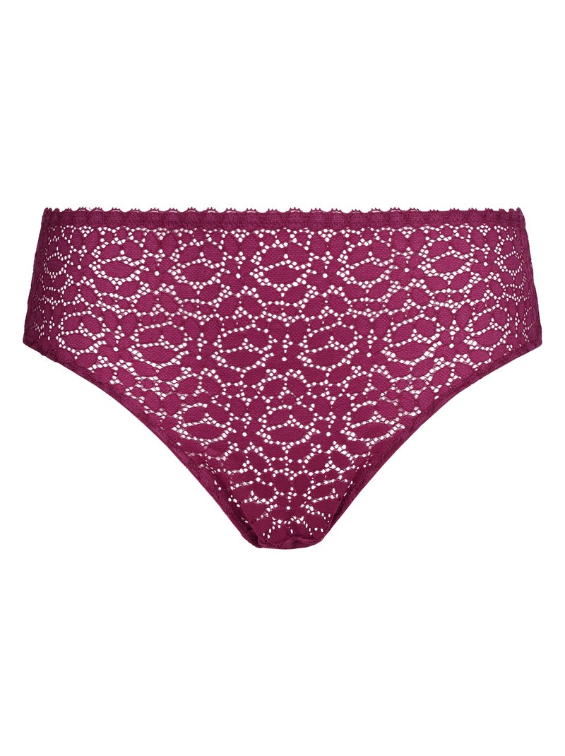 Culotte midi en dentelle florale Daily Dentelle Prune - Kiabi