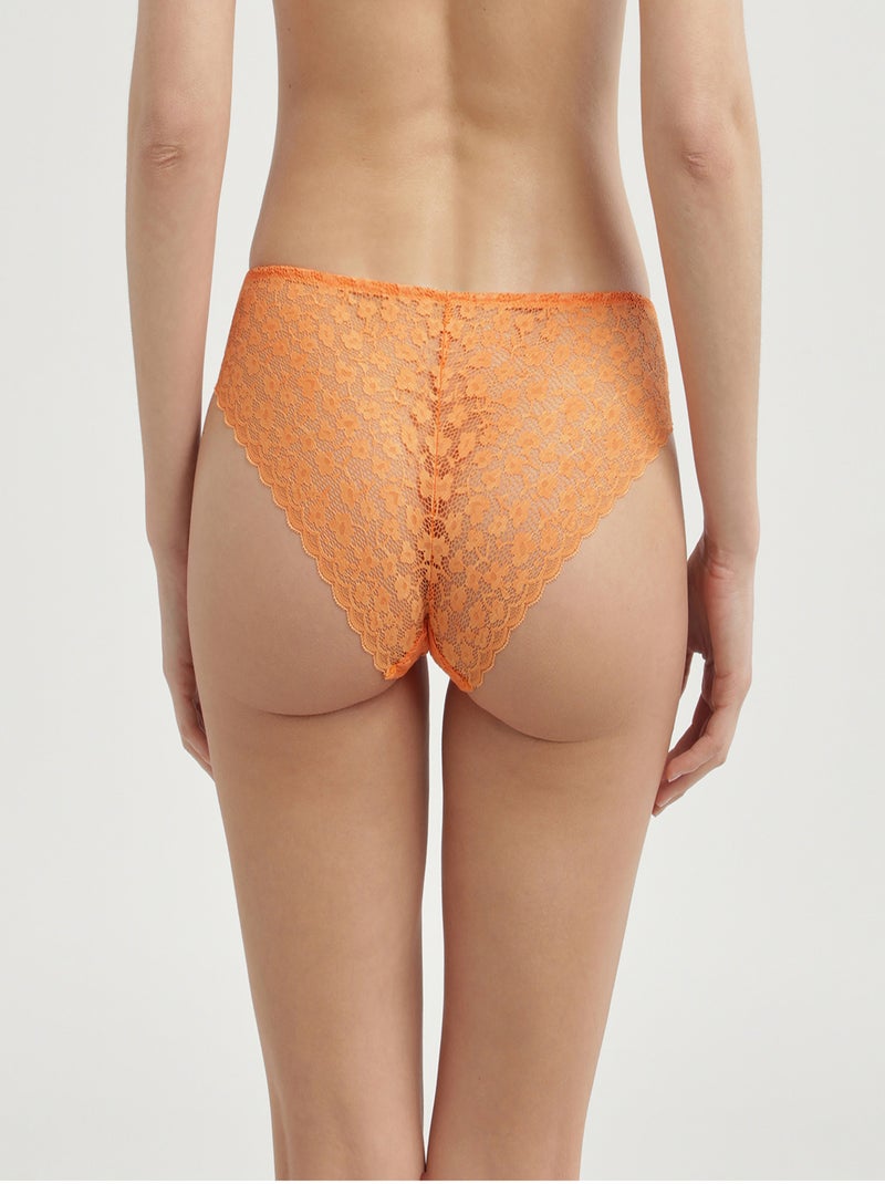 Culotte midi en dentelle florale Daisy Lace Orange - Kiabi