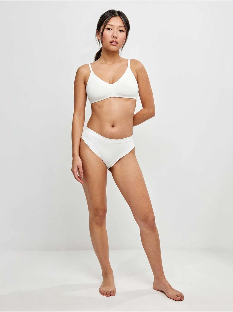 Culotte midi en microfibre Blanc - Kiabi