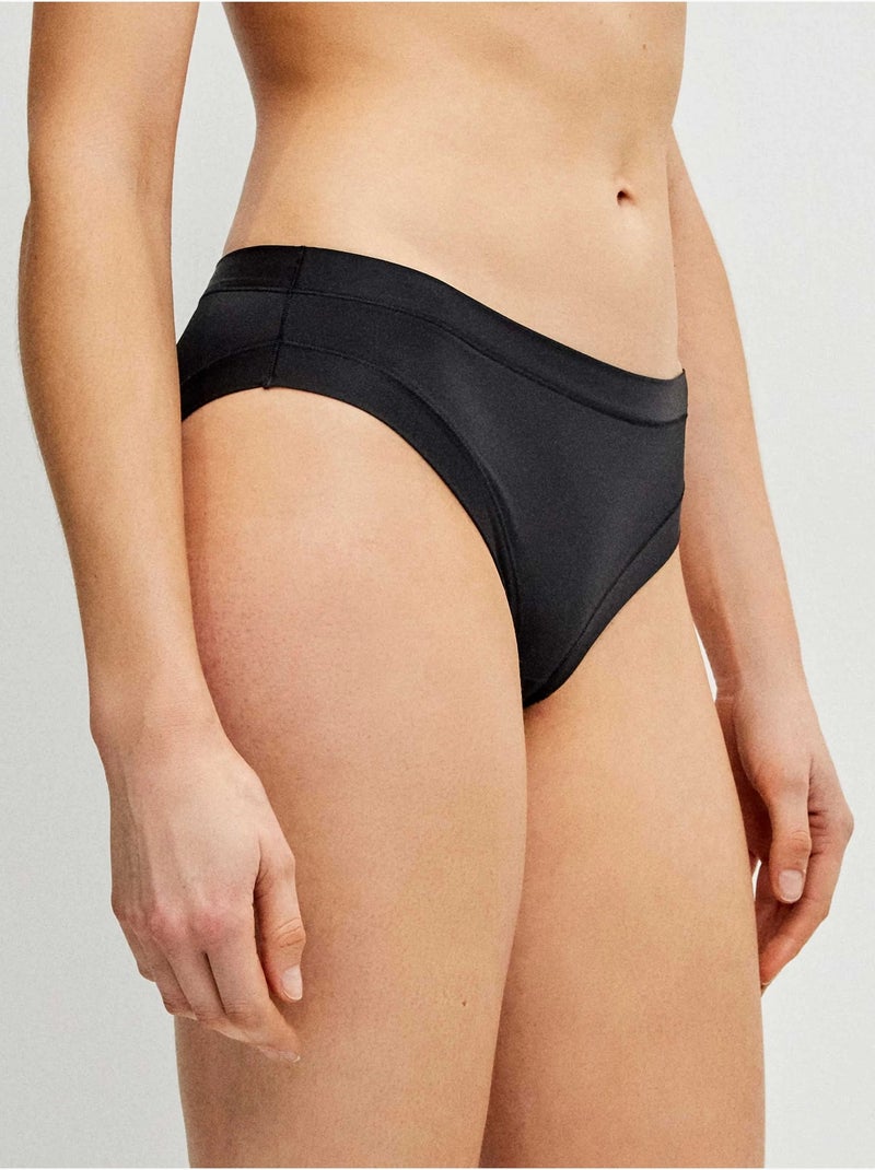 Culotte midi en microfibre Noir - Kiabi