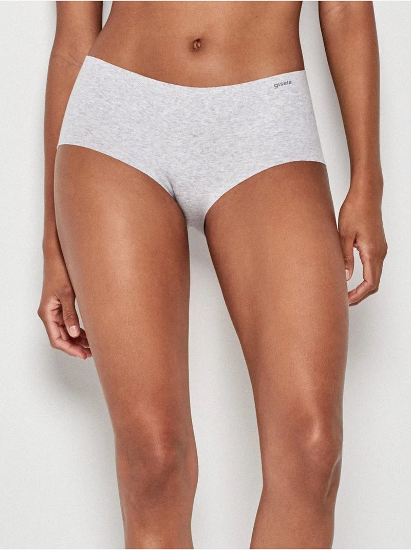 Culotte midi en tissu coton Gris chiné - Kiabi