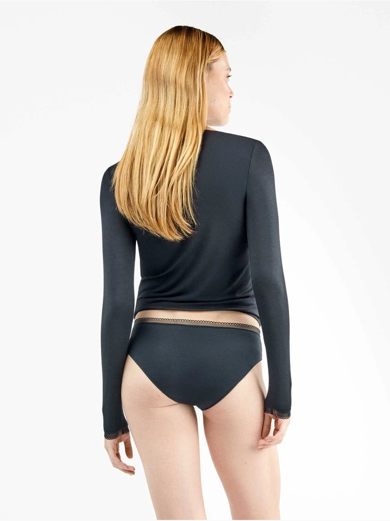 Culotte midi extra-plat Modal Lenzing Noir - Kiabi