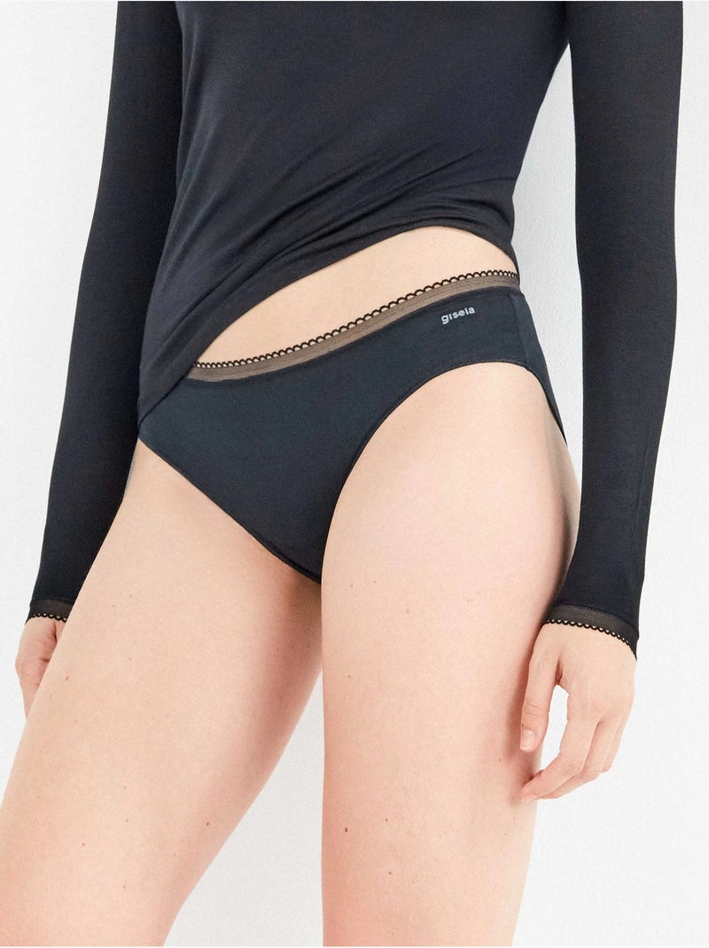 Culotte midi extra-plat Modal Lenzing Noir - Kiabi