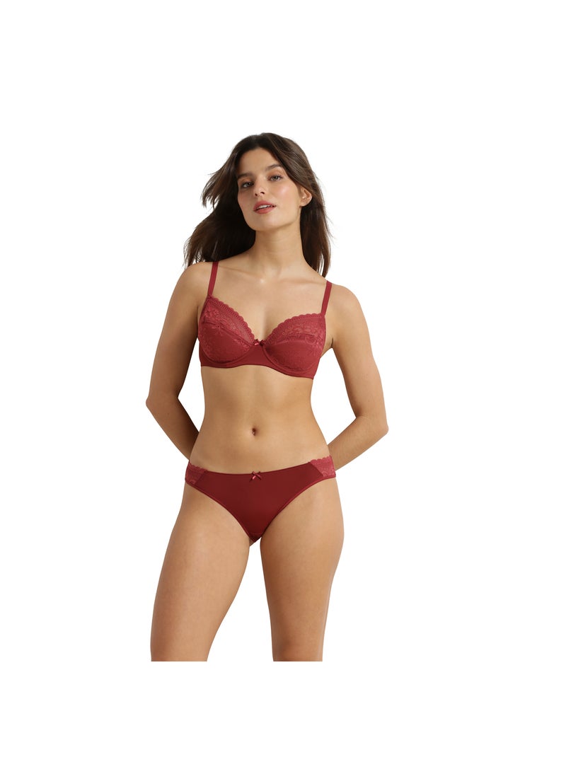 Culotte midi Feminine Line Bordeaux - Kiabi