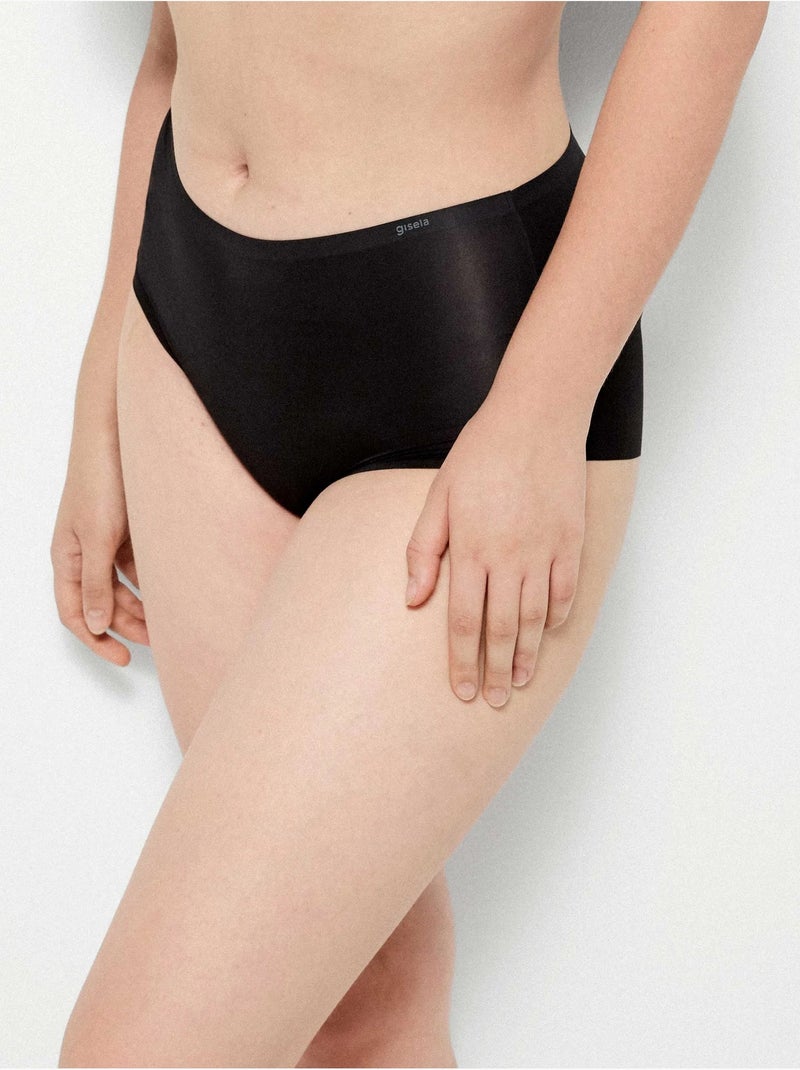 Culotte midi postérieur préformé Noir - Kiabi