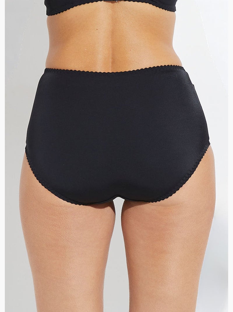 Culotte midi taille normale tulle et microfibre - Afibel Noir - Kiabi