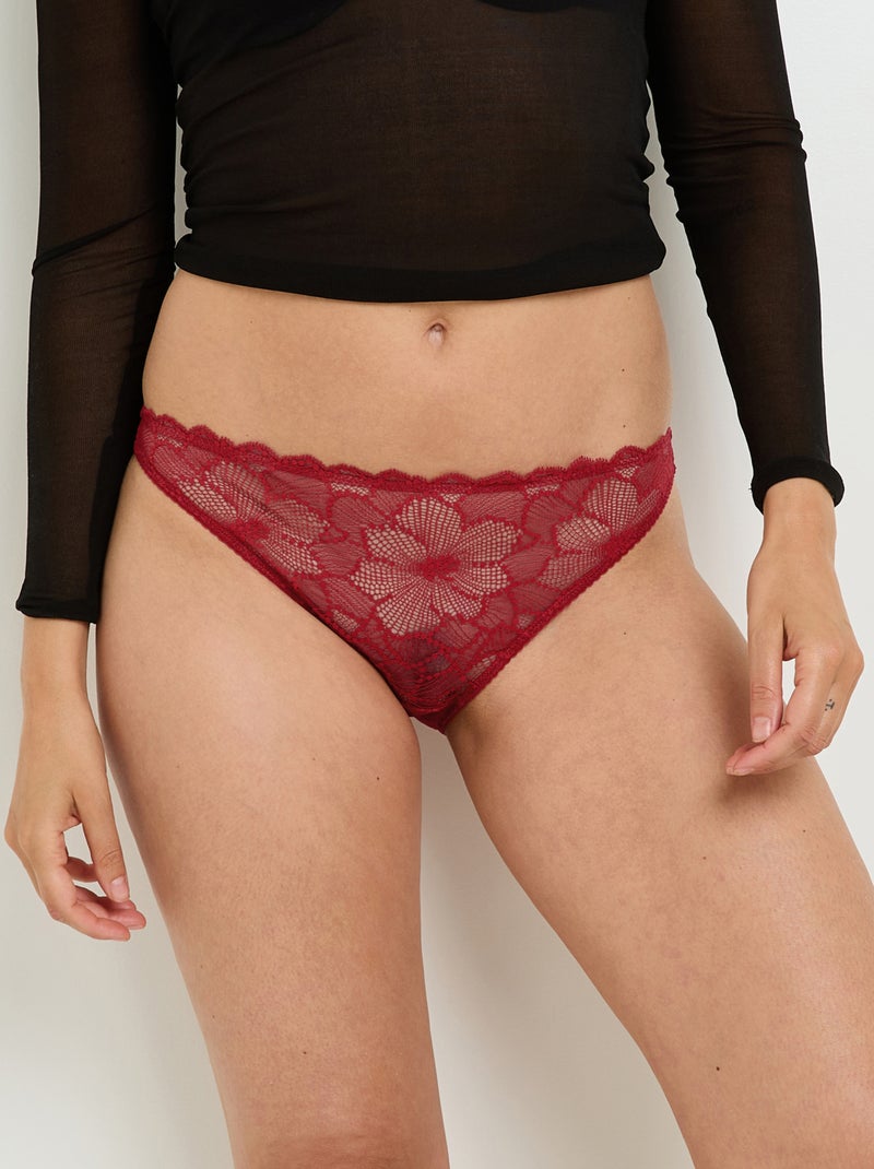 Culotte ouverte dos dentelle Bulle - RougeGorge Lingerie Rouge - Kiabi