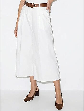Culotte plissée à jambe large et taille haute lucci