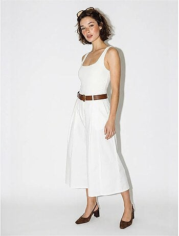Culotte plissée à jambe large et taille haute lucci
