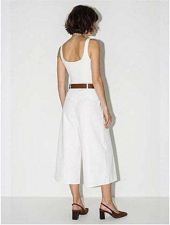 Culotte plissée à jambe large et taille haute lucci