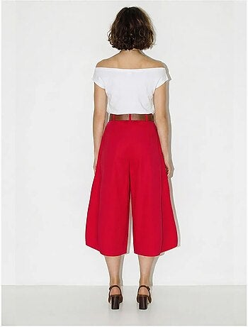Culotte plissée à jambe large et taille haute lucci
