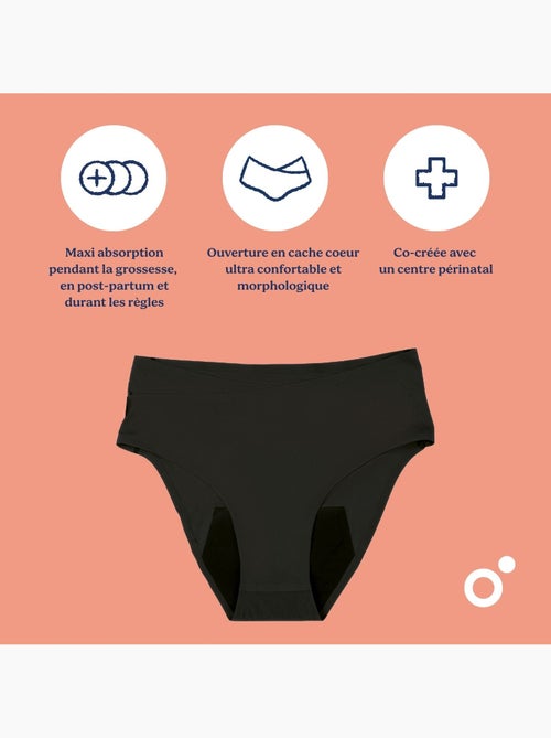 Culotte Post-Partum Flowly Black L-Xl-2xl 'Doomoo' - Kiabi