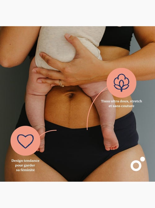 Culotte Post-Partum Flowly Black L-Xl-2xl 'Doomoo' - Kiabi