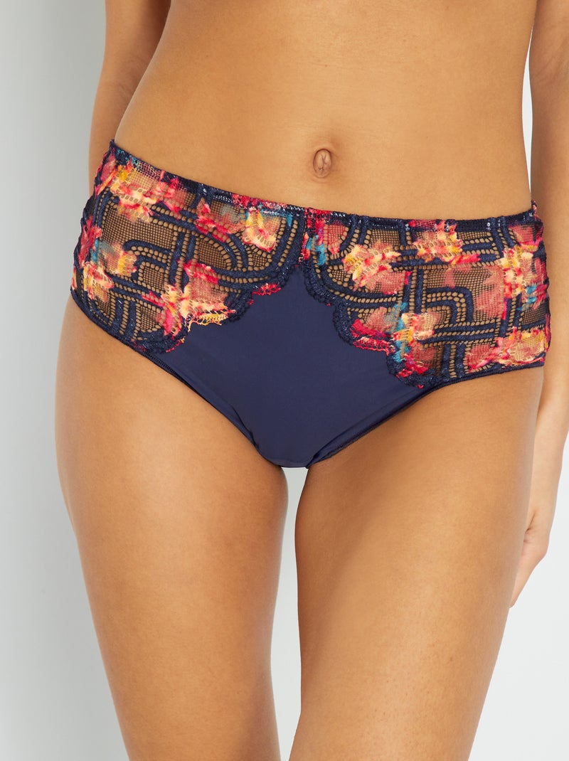 Culotte 'Sans Complexe' marine/rose - Kiabi