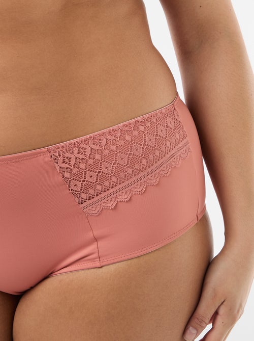 Culotte satinée avec dentelle - Kiabi