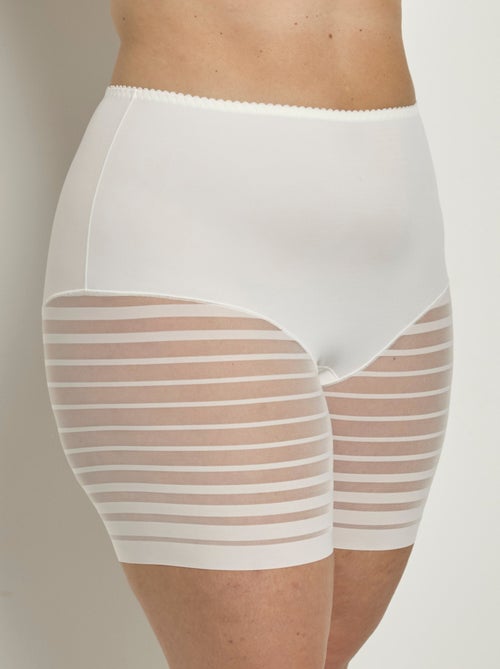 Culotte shorty extensible taille haute tulle effet rayé - Kiabi