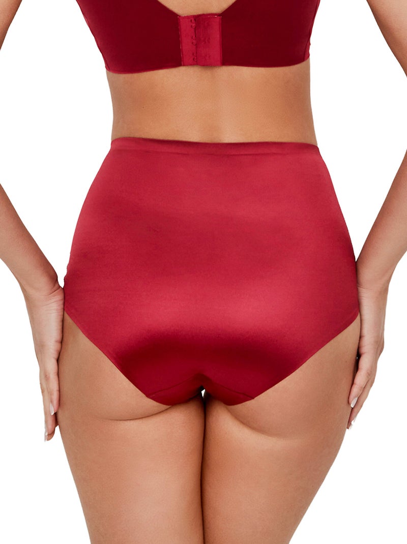 Culotte slip taille haute one gloss Rouge - Kiabi