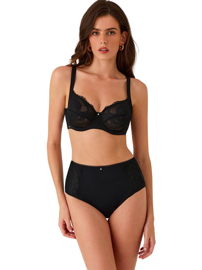 Culotte slip taille haute renatta Noir - Kiabi