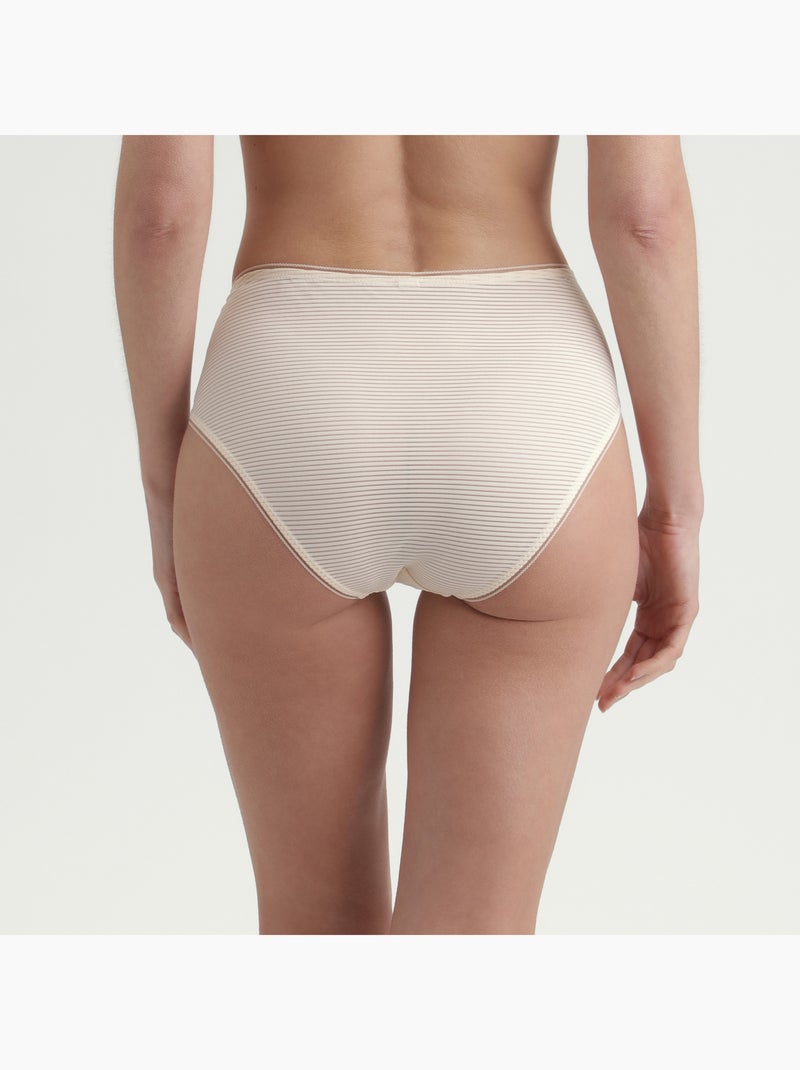 Culotte taille haute à rayures Dim x Inès de La Fressange, Beige clair - Kiabi