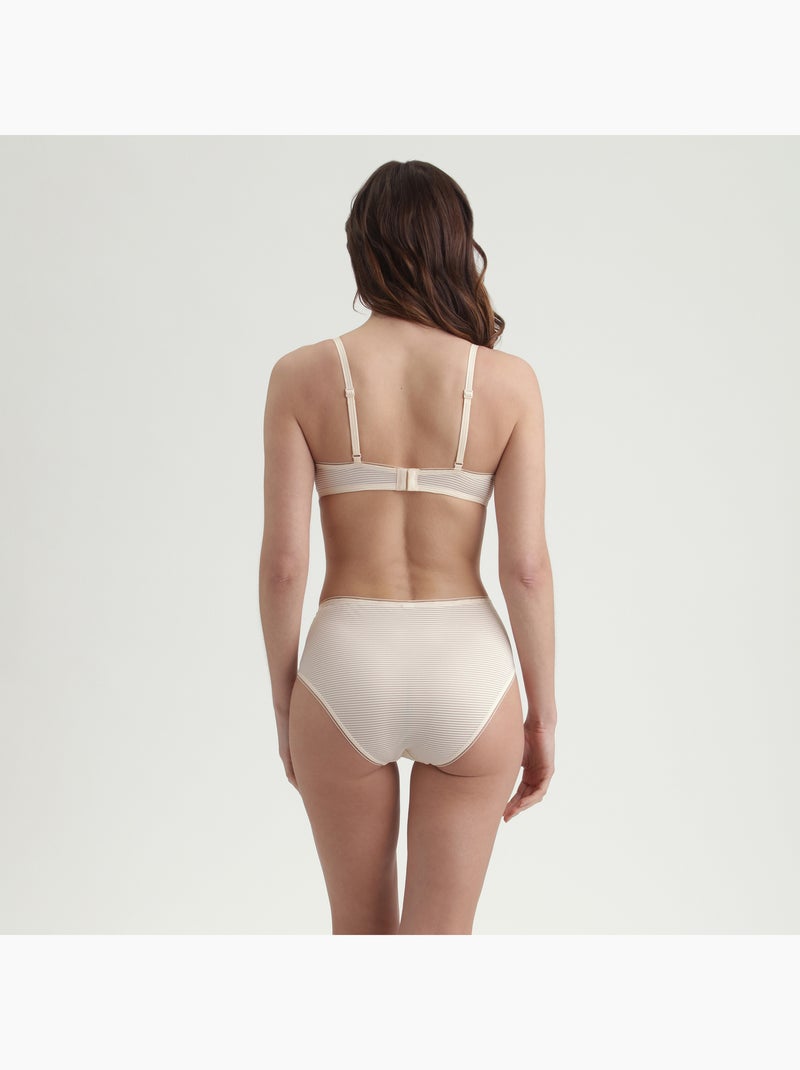 Culotte taille haute à rayures Dim x Inès de La Fressange, Beige clair - Kiabi