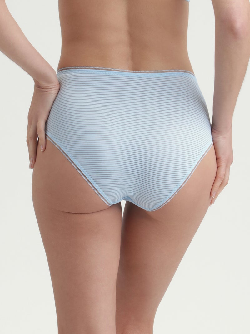 Culotte taille haute à rayures Dim x Inès de La Fressange, Bleu ciel - Kiabi