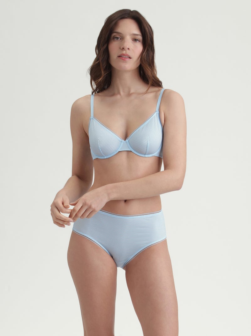 Culotte taille haute à rayures Dim x Inès de La Fressange, Bleu ciel - Kiabi