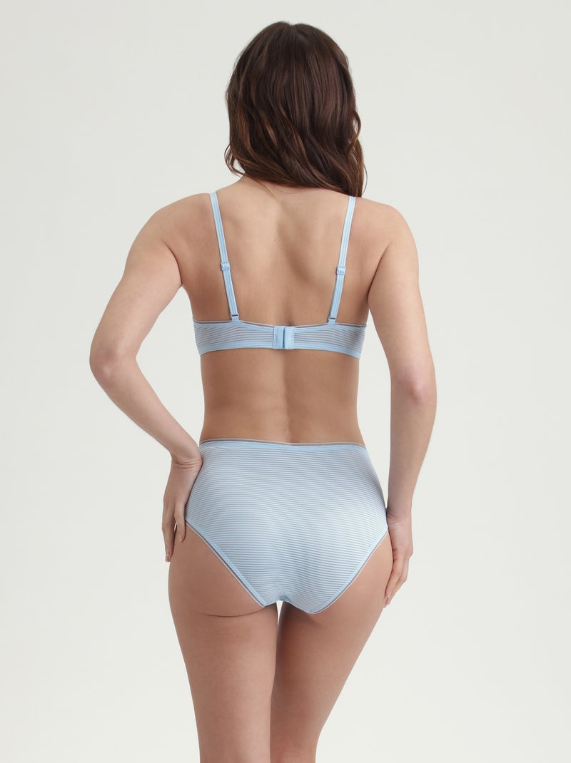 Culotte taille haute à rayures Dim x Inès de La Fressange, Bleu ciel - Kiabi