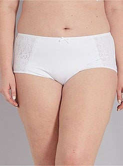 Culotte taille haute avec dentelle - Kiabi