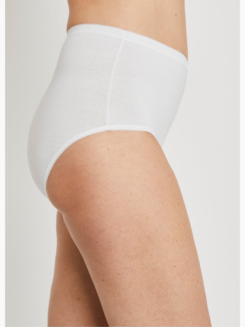 Culotte taille haute bi-extensible - lot de 4 - Afibel Blanc - Kiabi