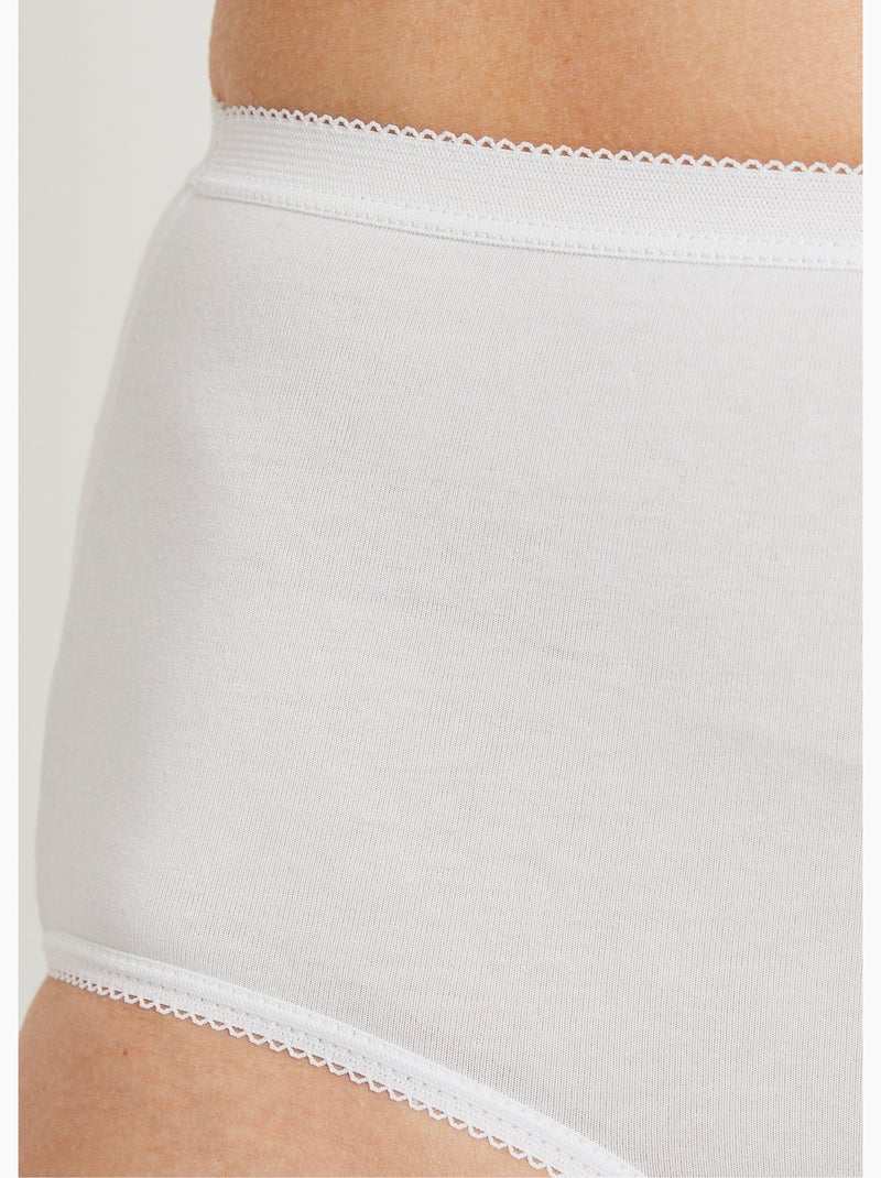Culotte taille haute bi-extensible - lot de 4 - Afibel Blanc - Kiabi