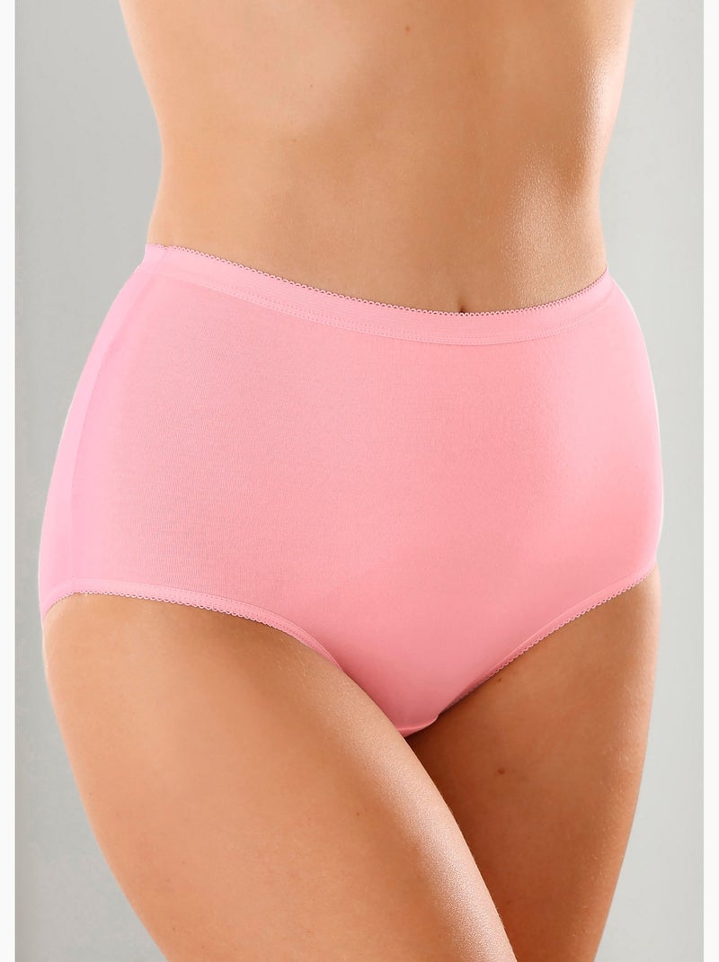 Culotte taille haute bi-extensible - lot de 4 - Afibel Multicolore - Kiabi