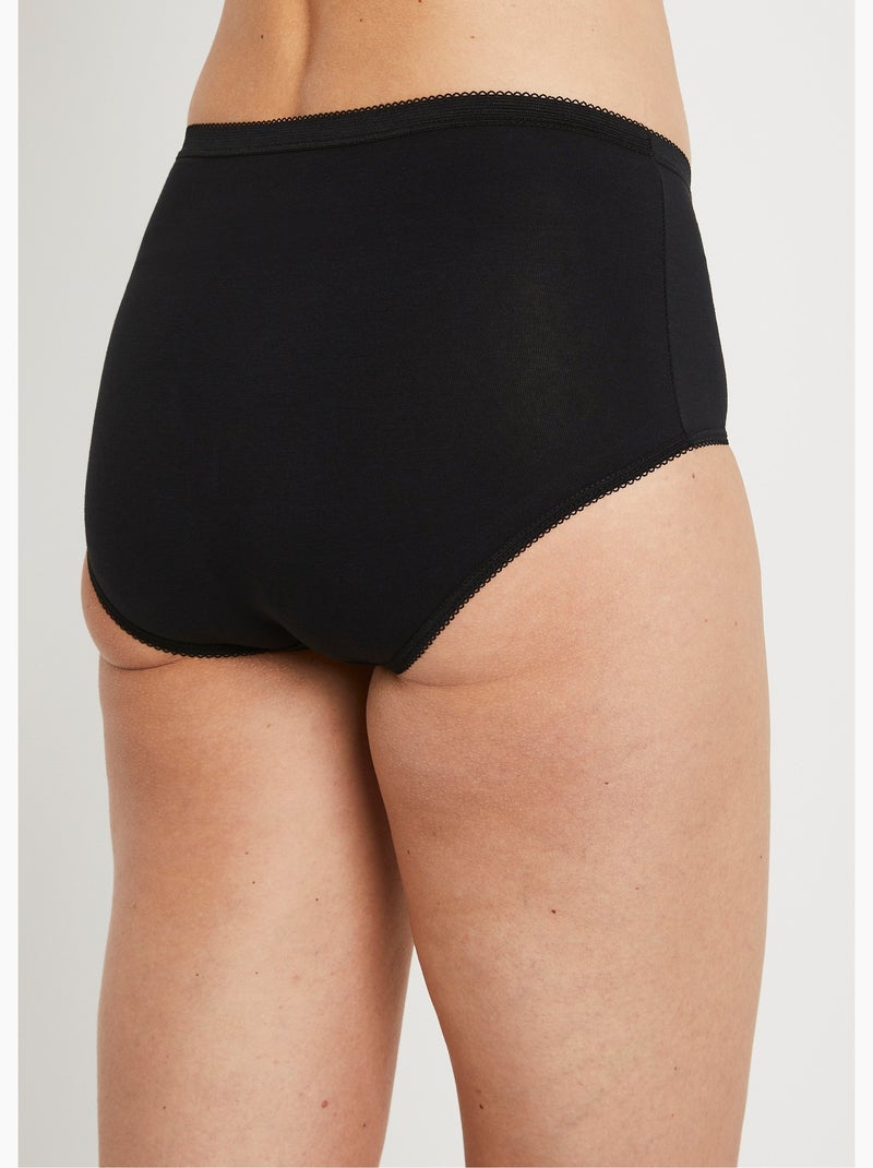 Culotte taille haute bi-extensible - lot de 4 - Afibel Noir - Kiabi