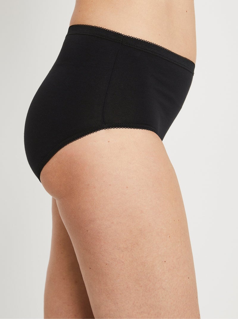 Culotte taille haute bi-extensible - lot de 4 - Afibel Noir - Kiabi