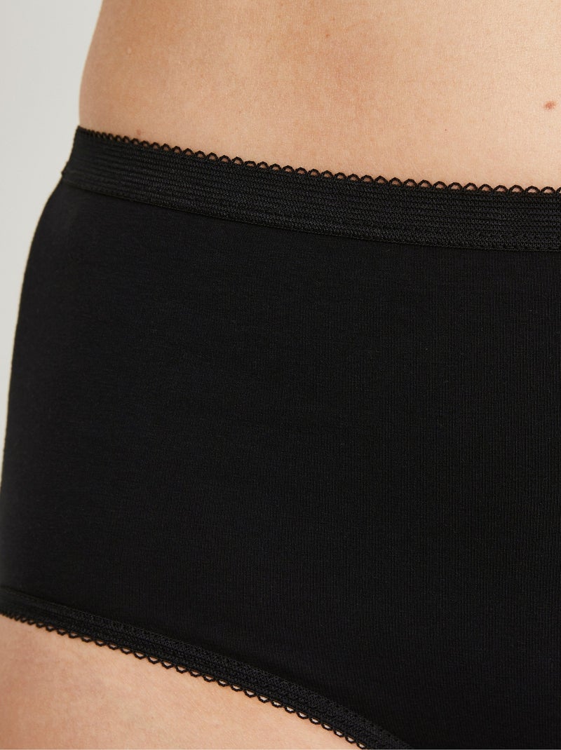 Culotte taille haute bi-extensible - lot de 4 - Afibel Noir - Kiabi