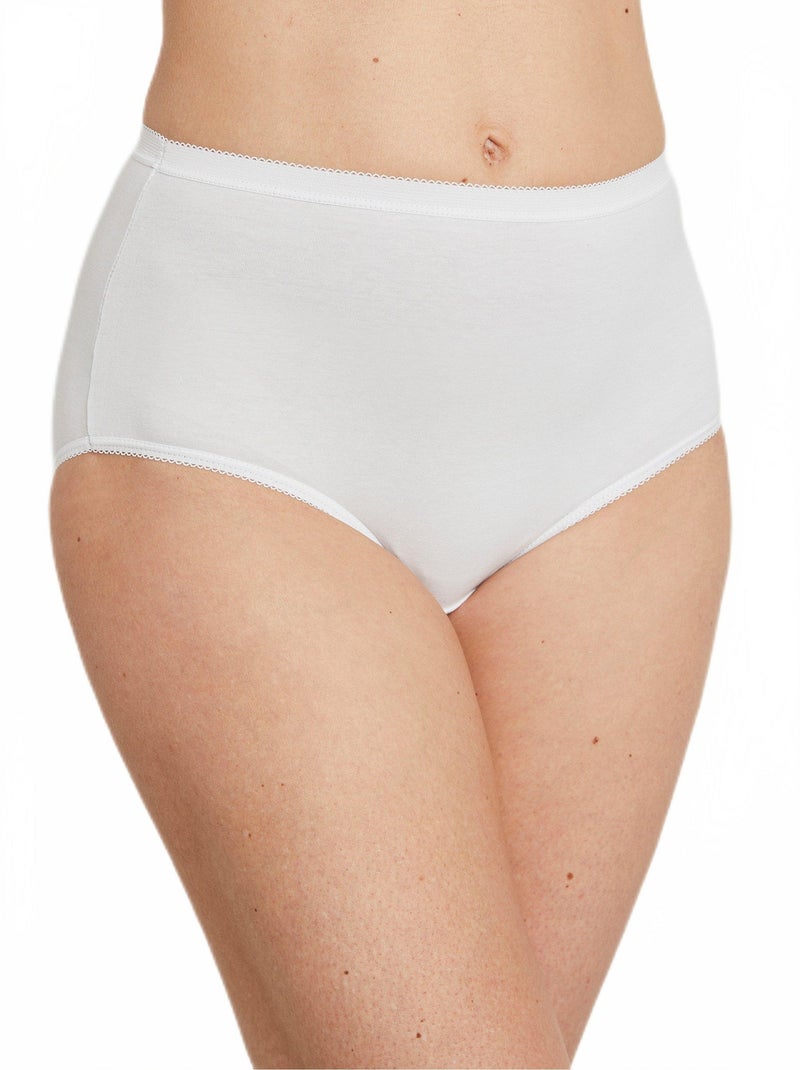 Culotte taille haute bi-extensible - lot de 4 Blanc - Kiabi