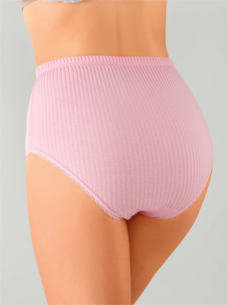 Culotte taille haute coton - lot de 4 - Afibel Multicolore - Kiabi