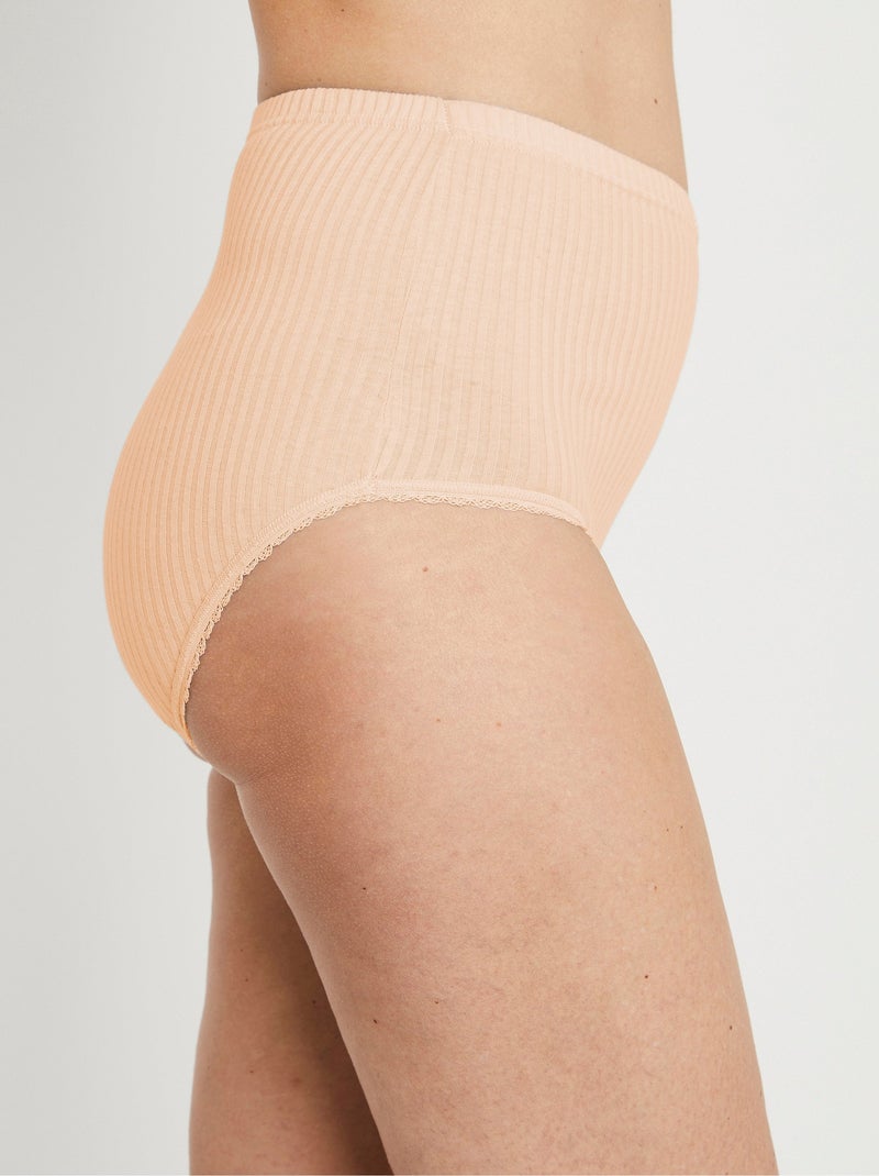 Culotte taille haute coton - lot de 4 Violet - Kiabi